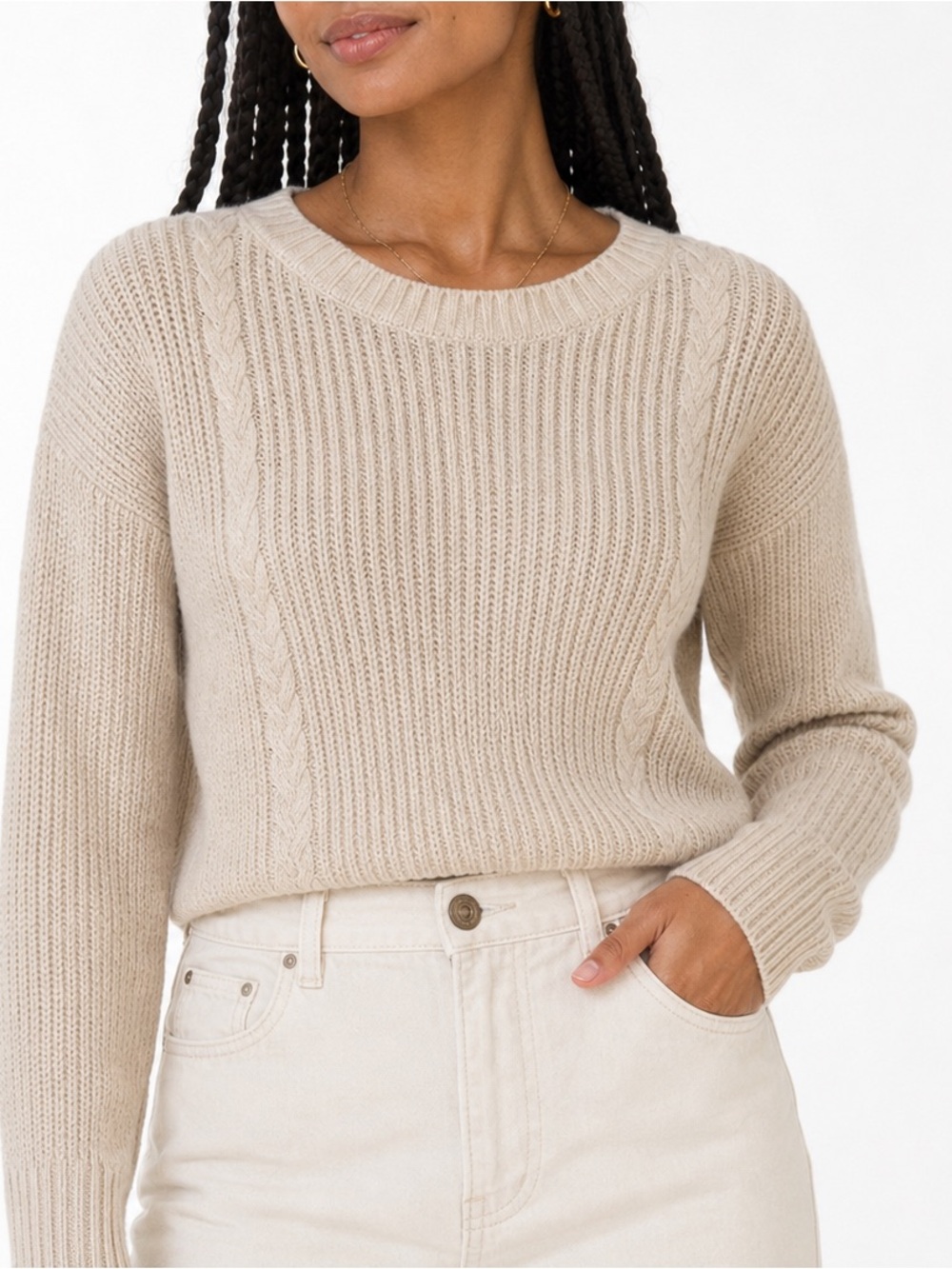 Hollister Women's Beige knit Sweater
